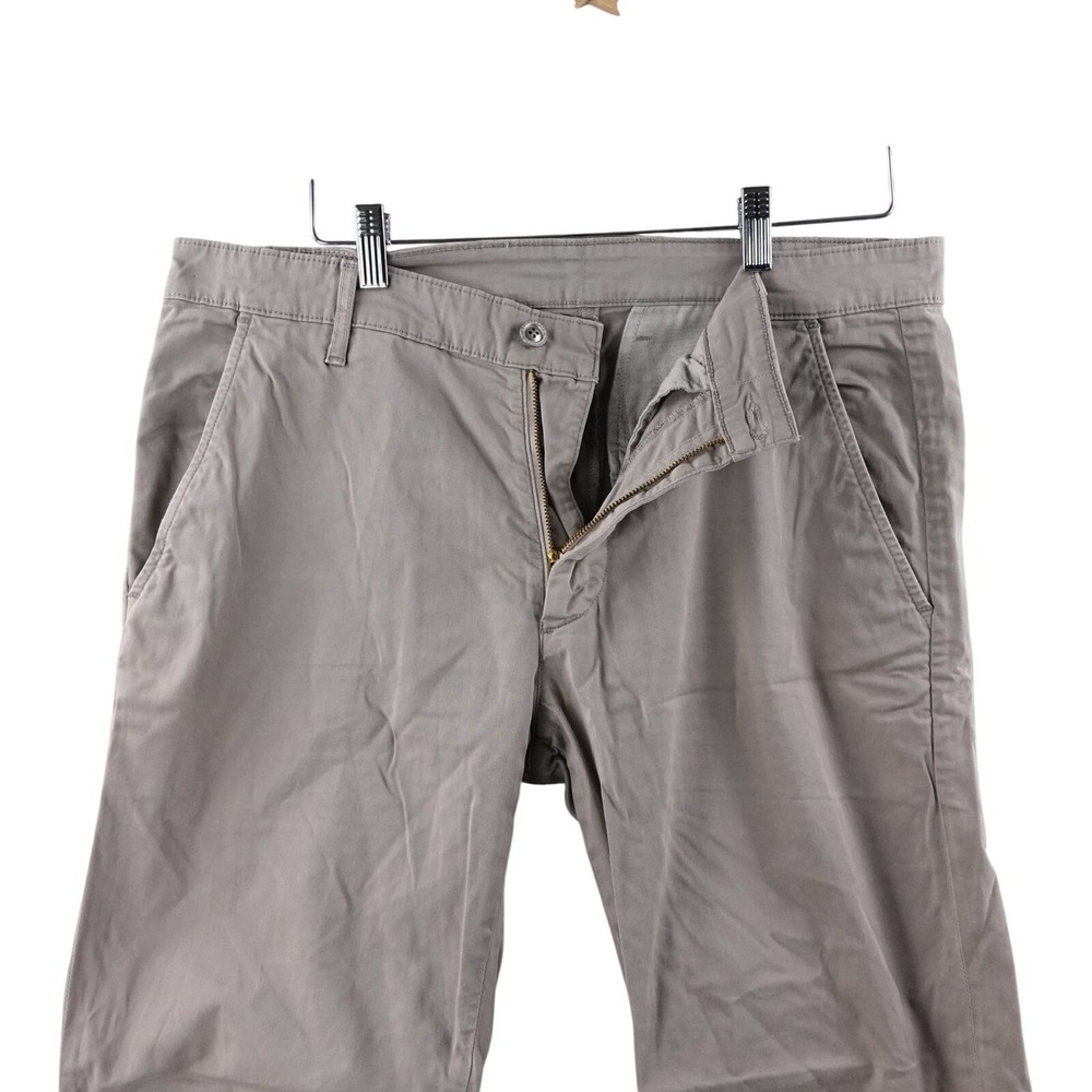 AG Adriano Goldschmied The Lux Khaki Tailored Trouser Men 34R Beige Stretch